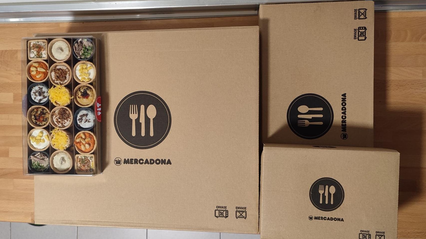 Las cajas que conforman el menú navideño de Mercadona.