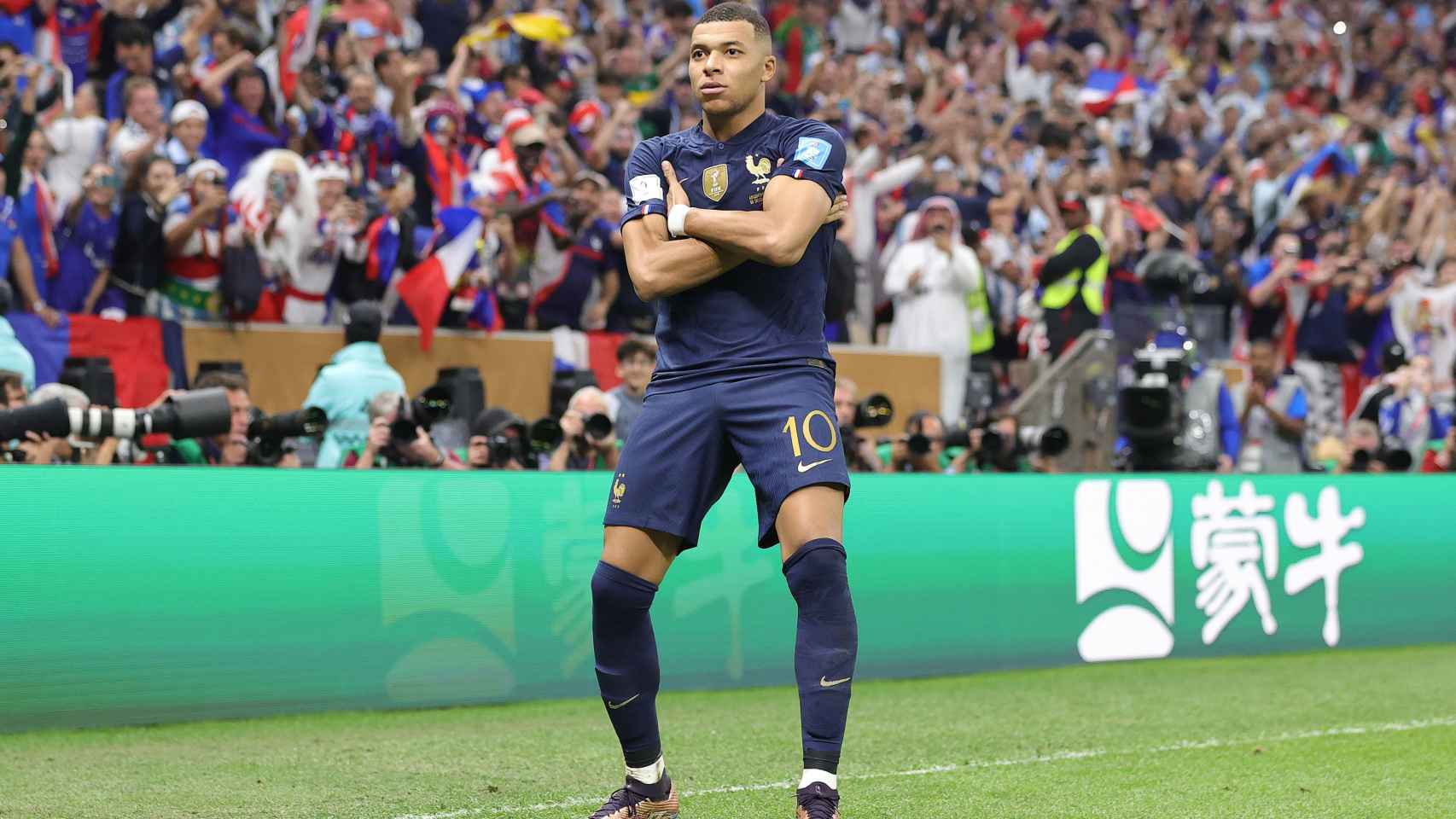 Kylian Mbappé, celebrando un gol con la selección de Francia durante la final del Mundial de Qatar 2022