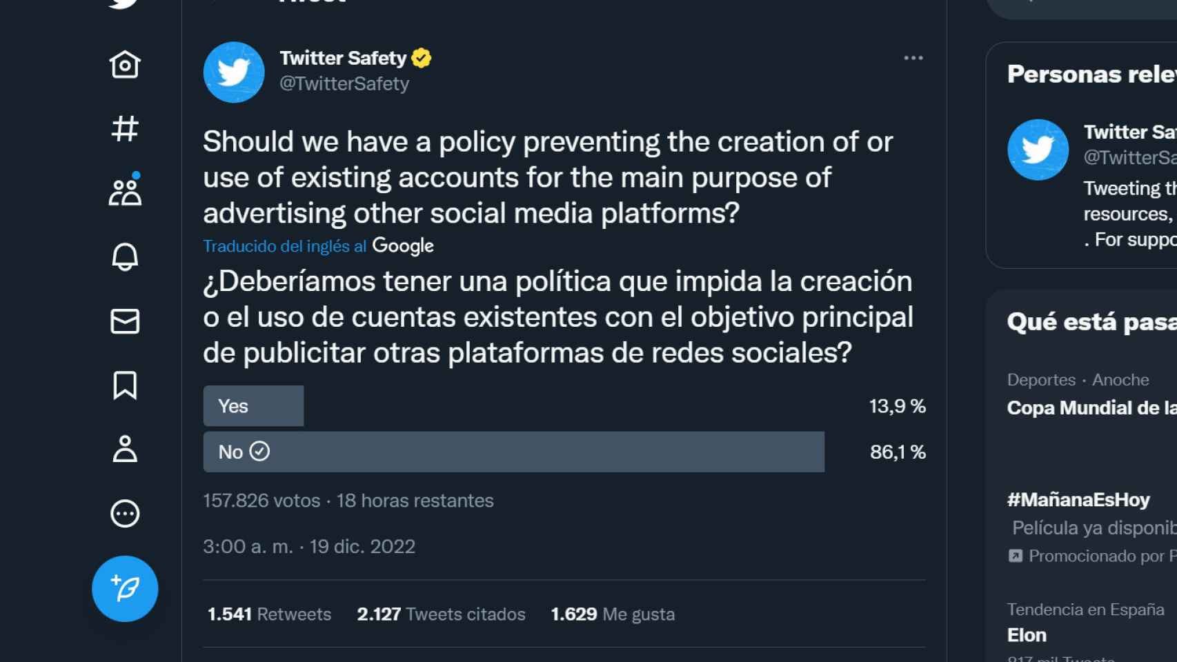 Encuesta sobre política de Twitter