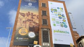 Cartel de Palencia en el FNAC de Callao, en Madrid