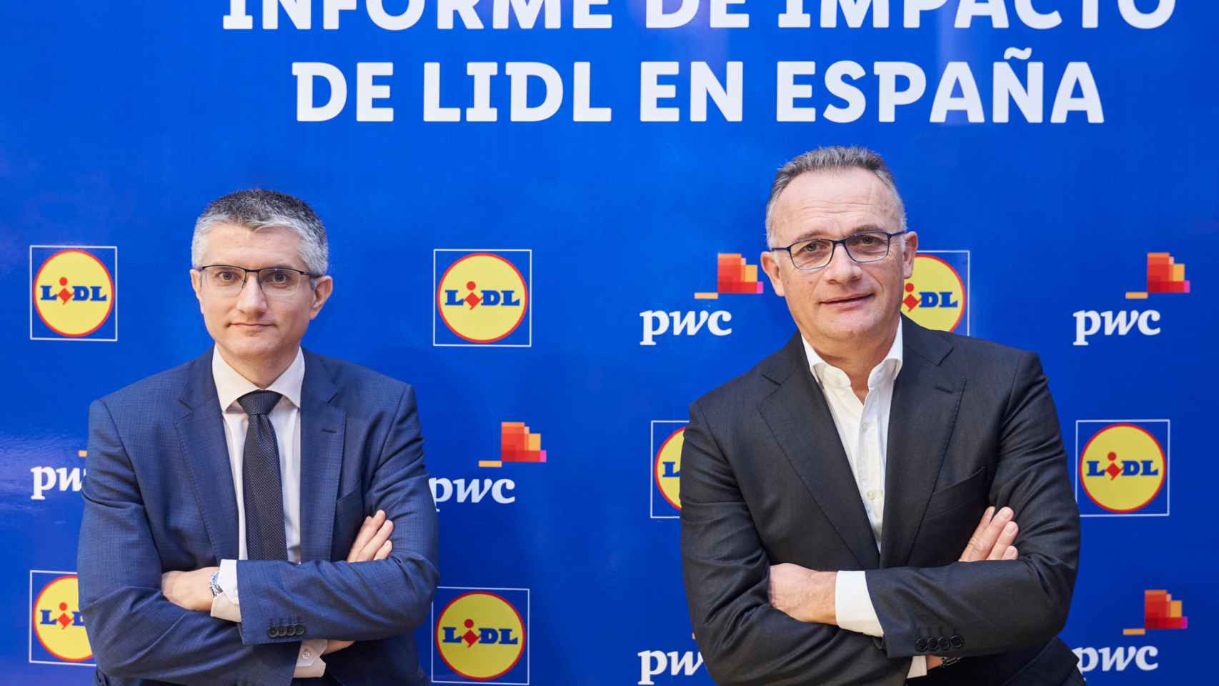 El socio responsable de Economics en Strategy en PwC, Jordi Esteve y el director general Corporativo de Lidl España, Ferran Figueras.