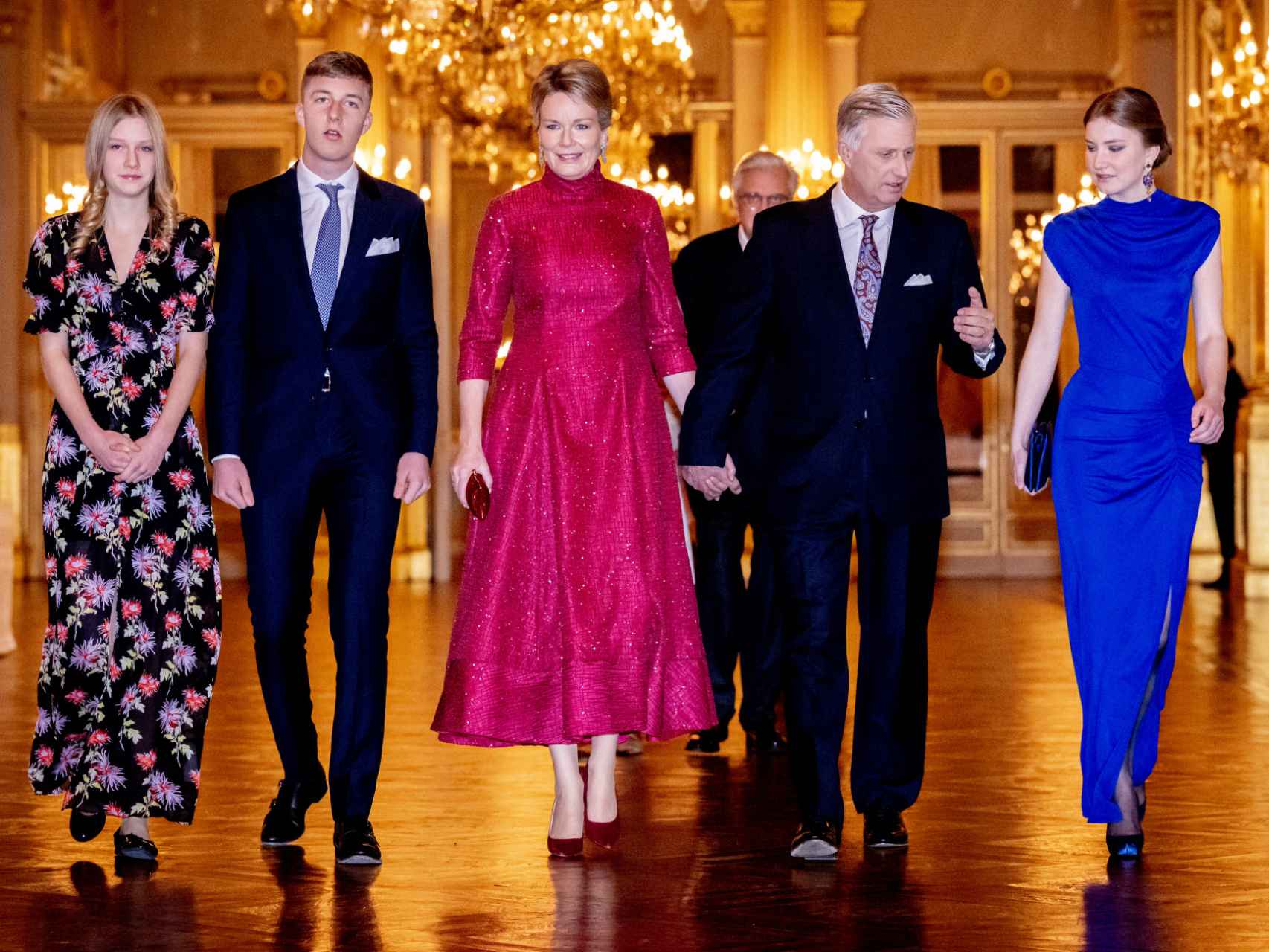 La Familia Real belga, en el palacio de Bruselas.