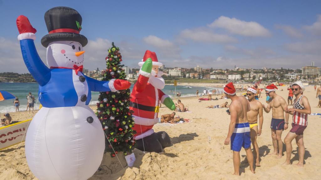 Navidad en la playa de Bondi (Sídney, Australia)