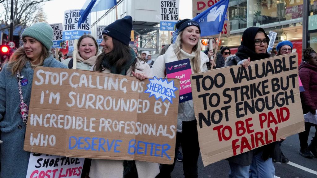 Manifestación del personal sanitario británico.