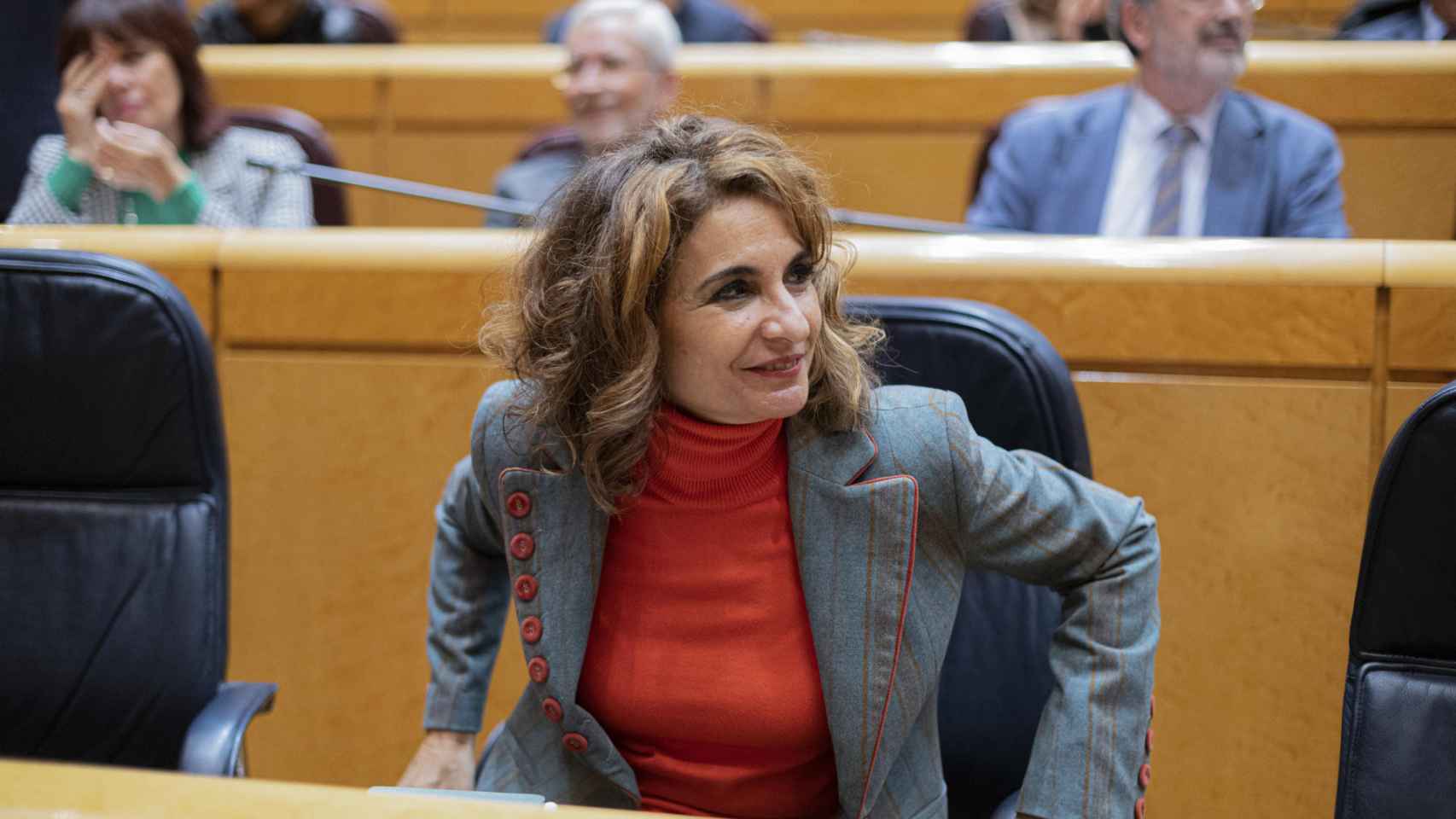 María Jesús Montero, ministra de Hacienda y Función Pública, asiste al pleno del Senado el pasado martes.