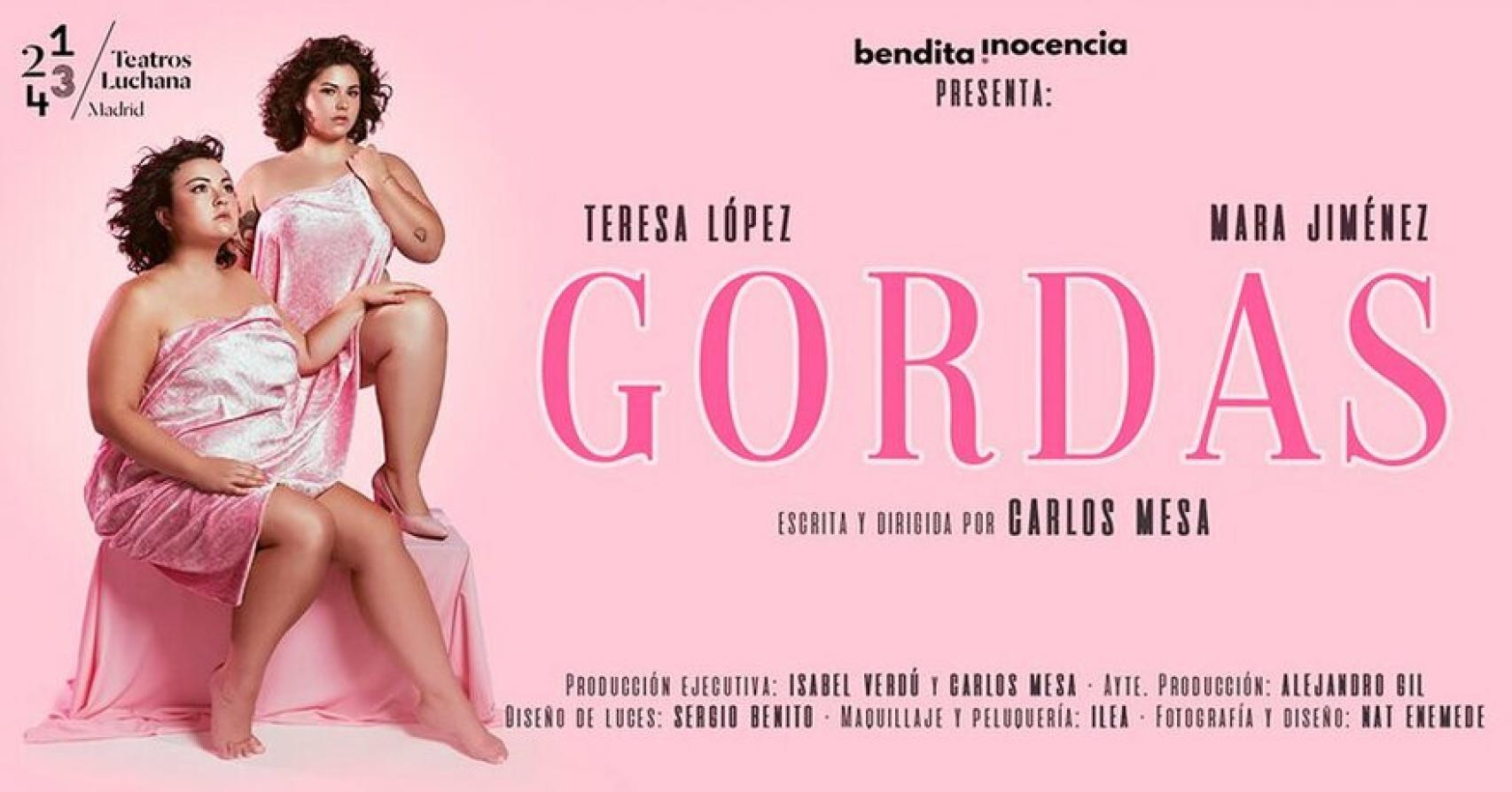 Cartel de 'Gordas', protagonizada por Teresa López y Mara Jiménez.