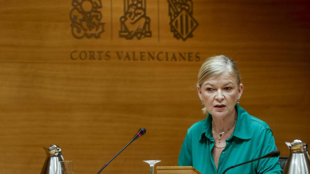 La consellera de Justicia, Gabriela Bravo, en una comparecencia en Les Corts.