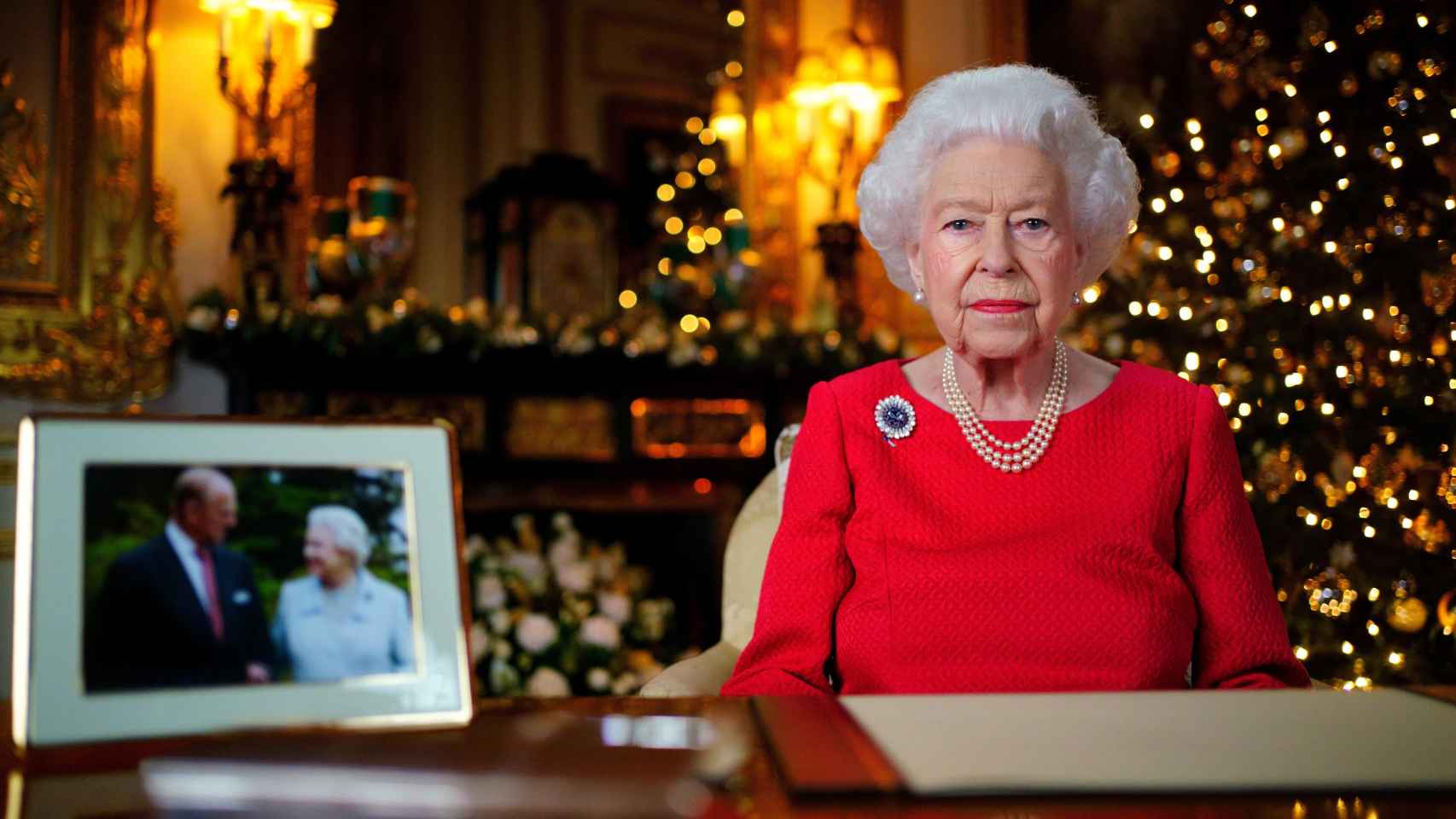 La reina Isabel II en su mensaje de Navidad de 2021.