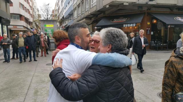 Celebración en A Coruña, uno de los lugares agraciados