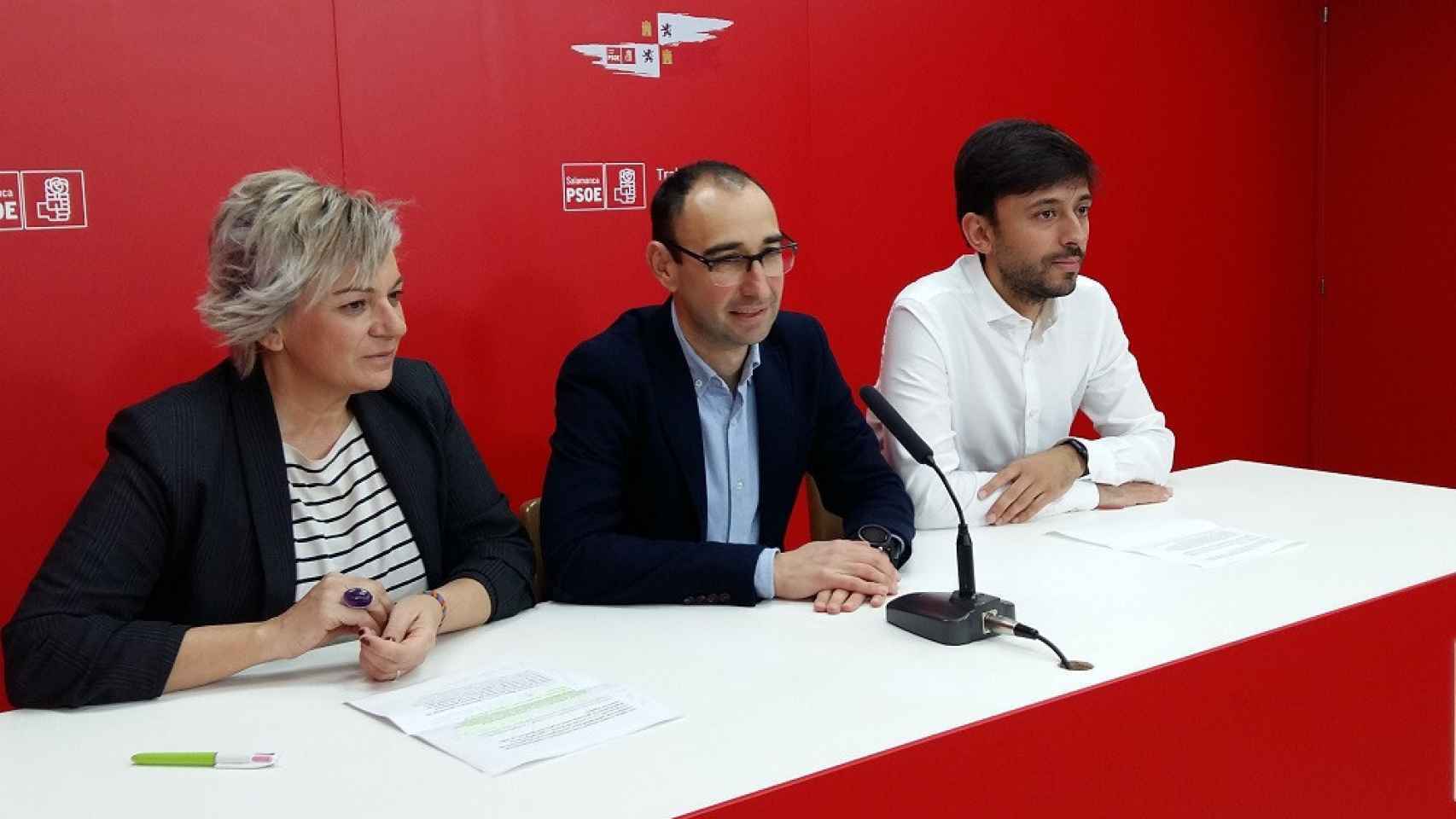 Los parlamentarios socialistas Elena Diego, David Serrana y Fran Díaz