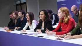 Irene Montero, Ione Belarra y Lilith Verstrynge en una reunión del Consejo Ciudadano Estatal de Podemos.
