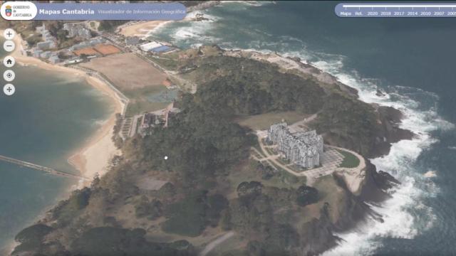 El Palacio de la Magdalena, de Santander, visto desde el gemelo digital.