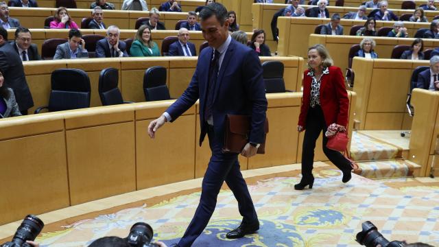 El presidente del Gobierno, Pedro Sánchez, en el Senado.