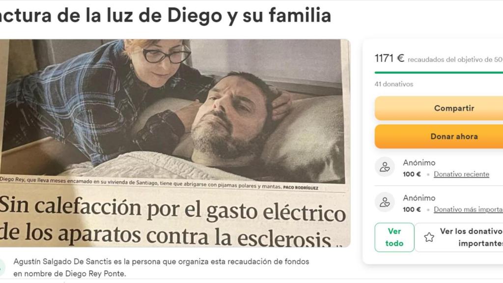 Campaña de recaudación para Diego Rey y su familia