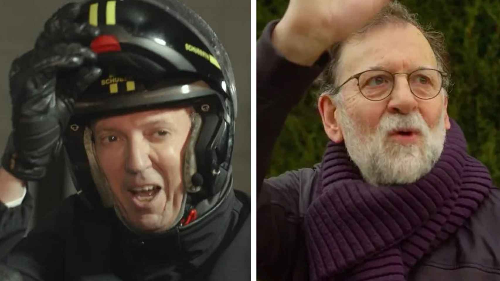 Rueda y Rajoy en dos escenas del vídeo navideño del presidente de la Xunta.