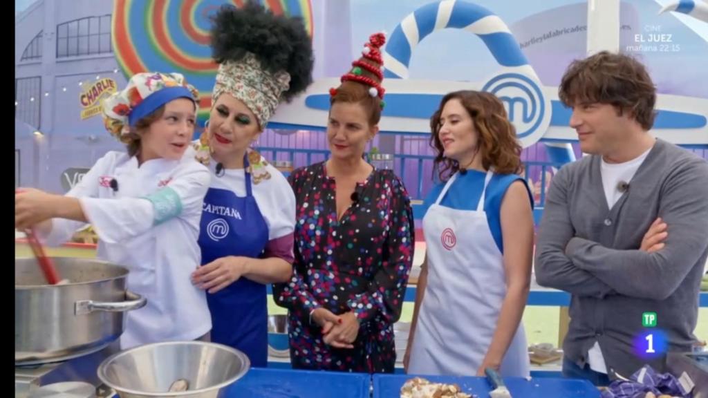 Isabel Díaz Ayuso, en el plató de MasterChef, programa de Televisión Española.