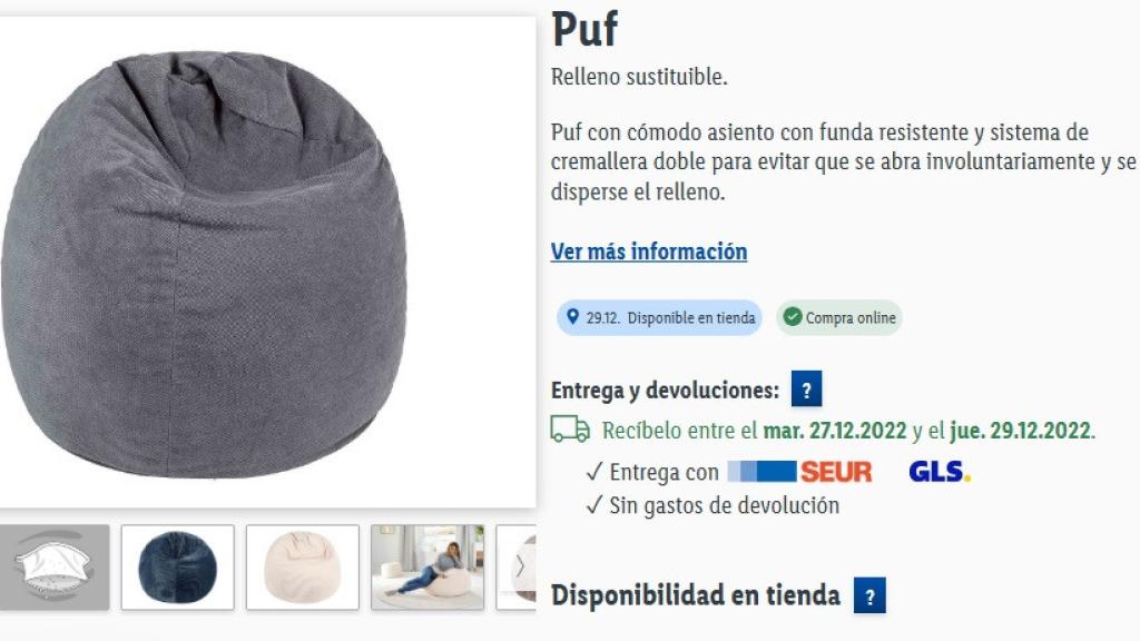 Puf con asiento.