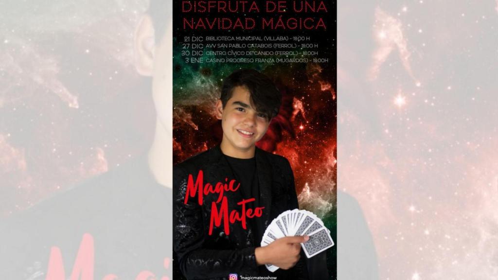 El mago Magic Mateo actuará en Ferrol y Mugardos estas navidades