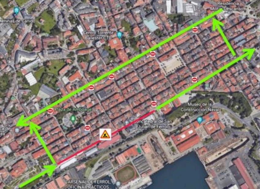 Dispositivo de tráfico para los días 31 de diciembre y 5 de enero. Imagen: Concello de Ferrol