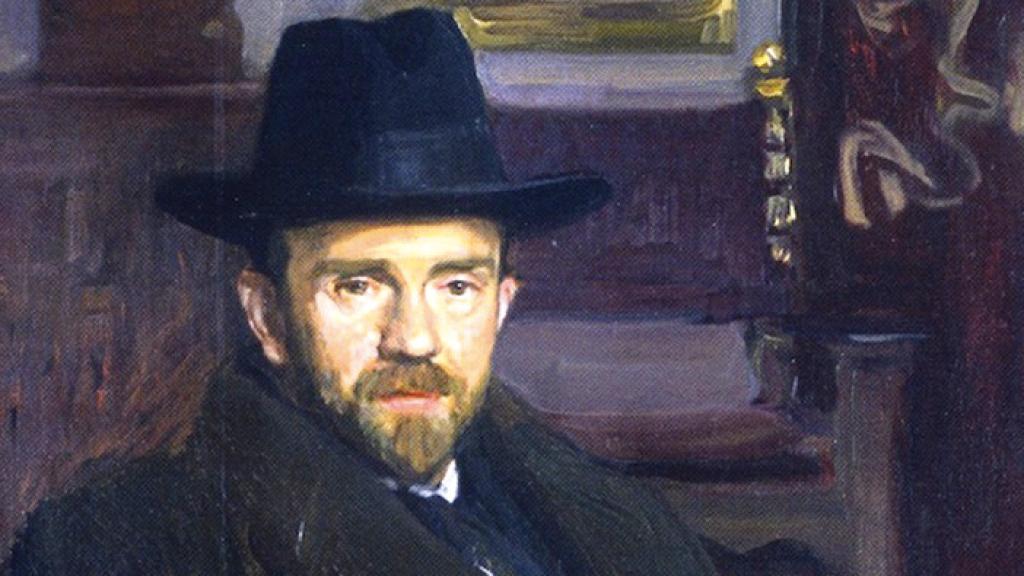 Detalle de un retrato de Pío Baroja pintado por Joaquín Sorolla que se encuentra en la Hispanic Society of America