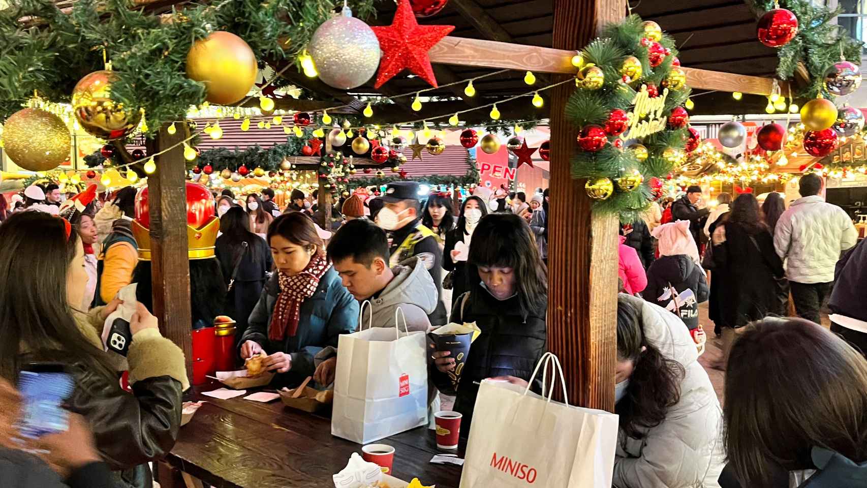 Mercado navideño en Shanghái.