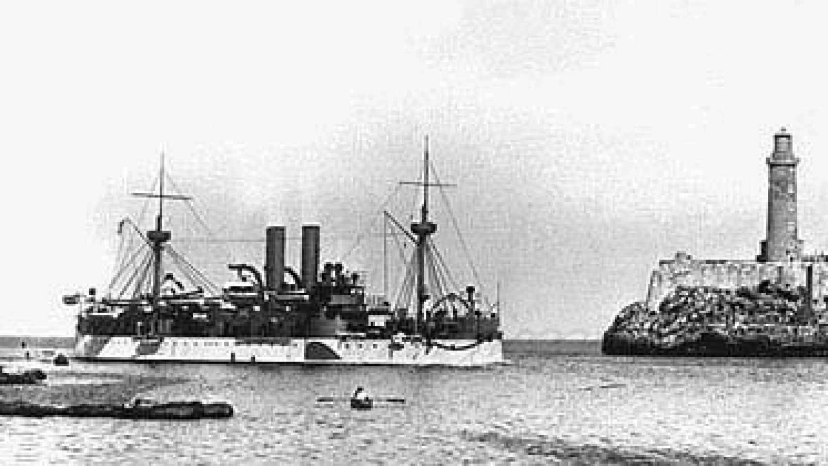 El USS Maine llegando al puerto de La Habana