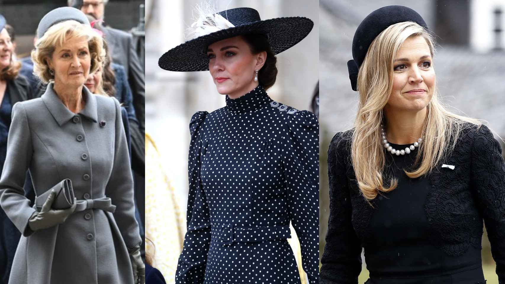 Penelope Knatchbull, Condesa Mountbatten; Kate Middleton y Máxima de Holanda.