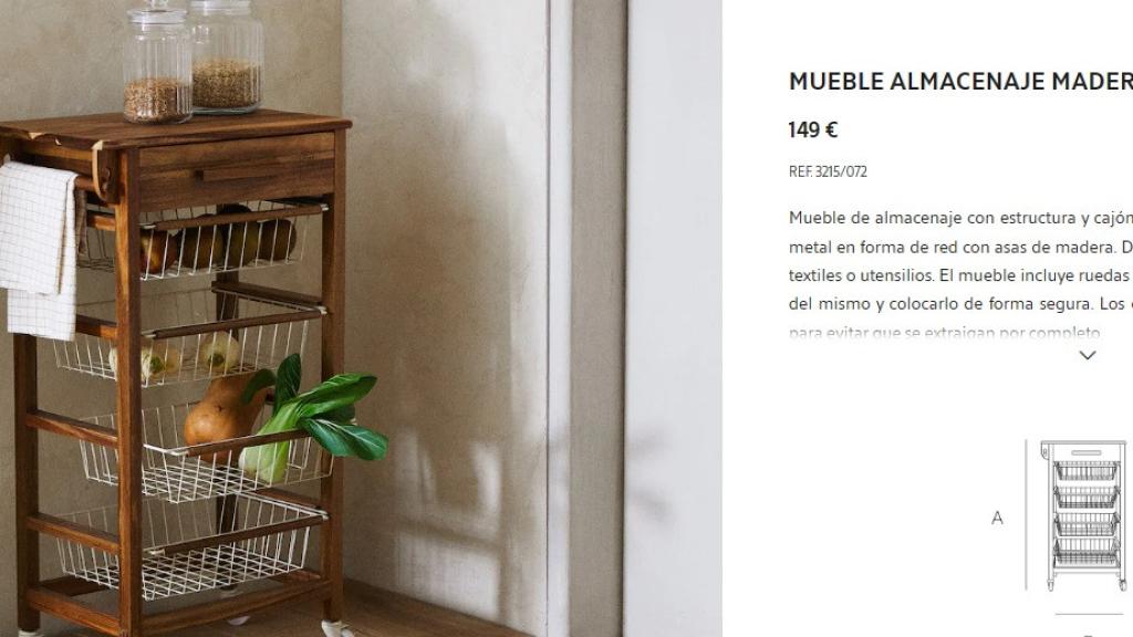 Mueble almacenaje madera.