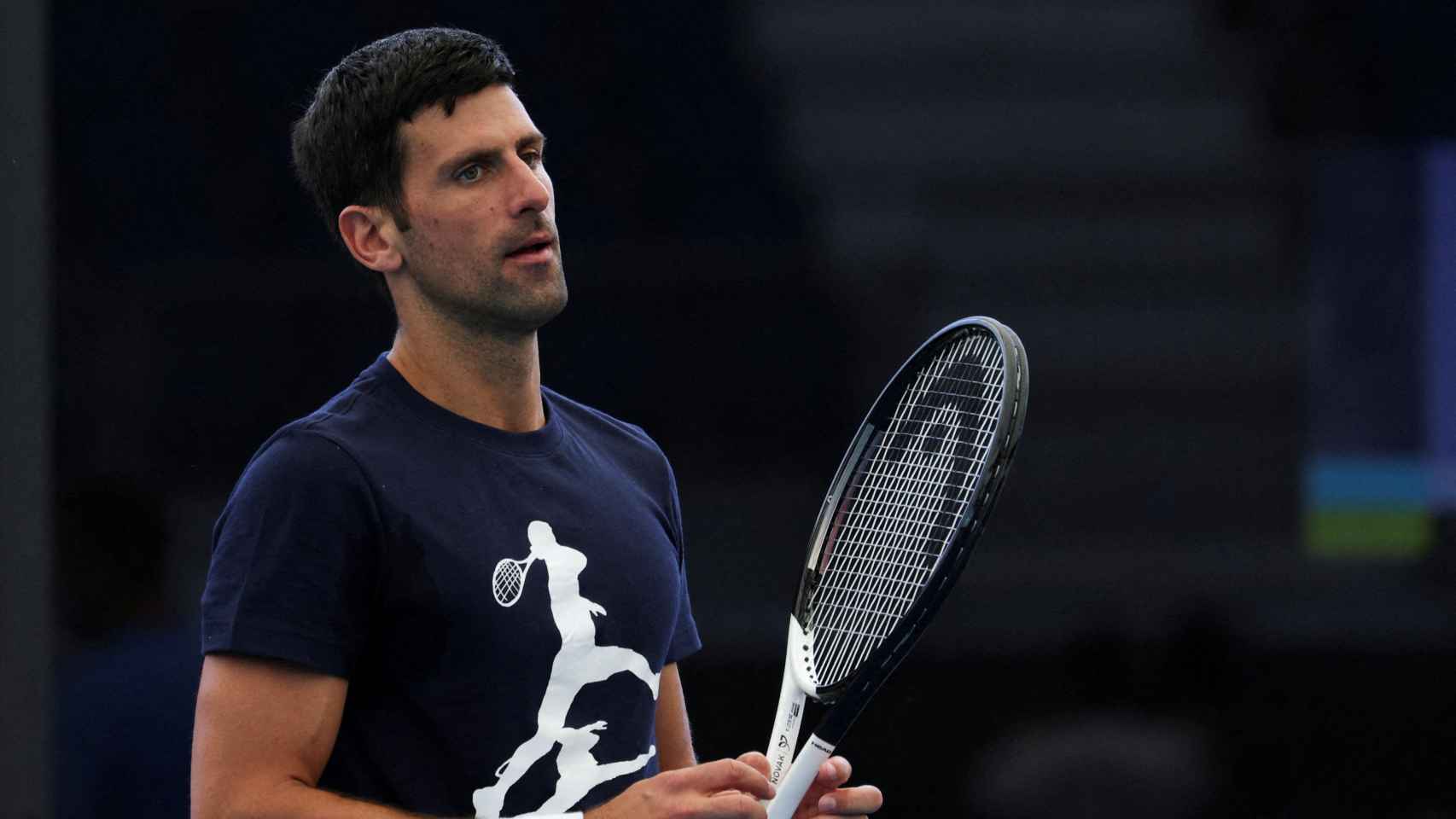 Novak Djokovic, entrenando en Adelaida