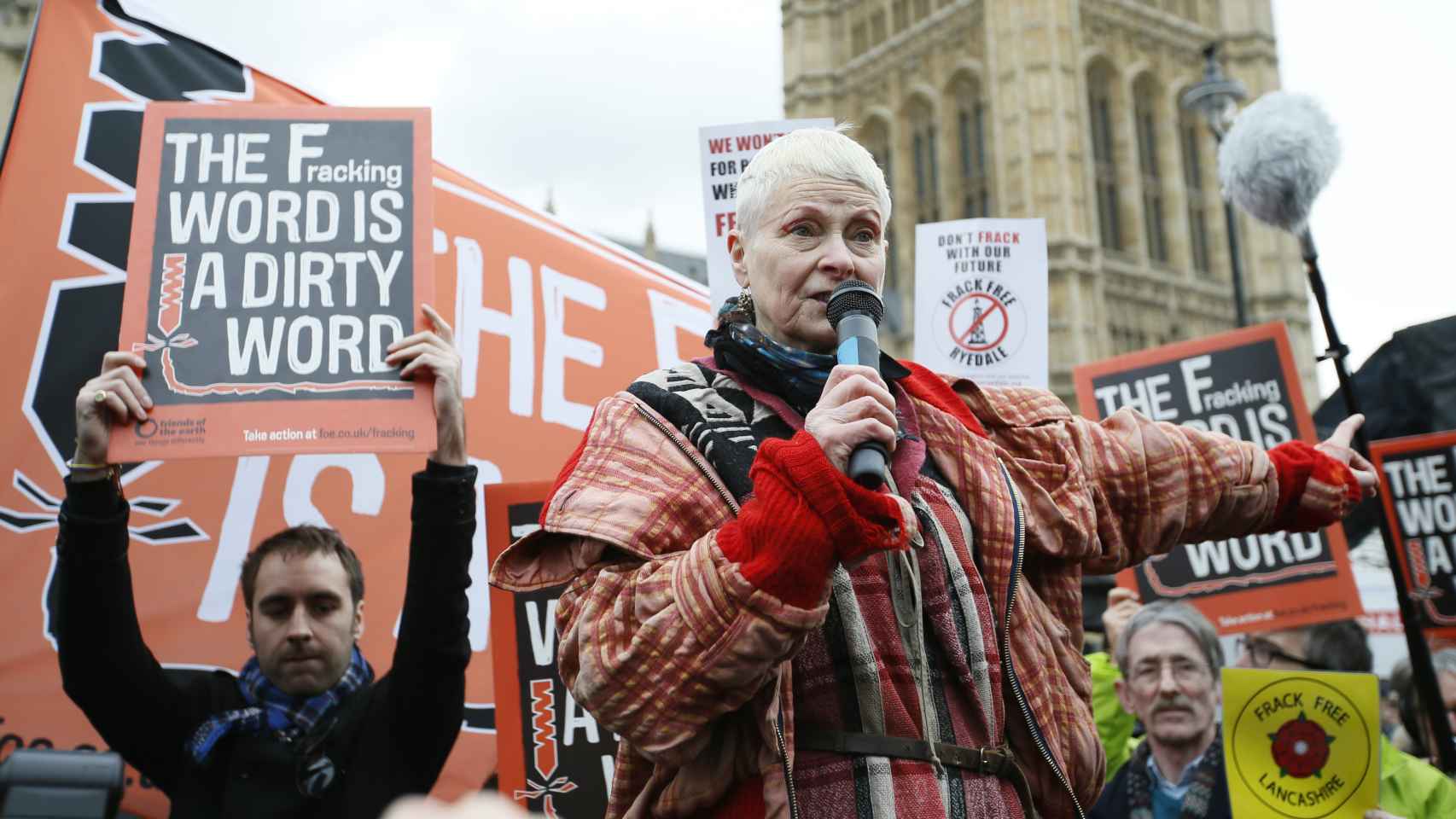 Vivienne Westwood en una manifestación, en 2015.