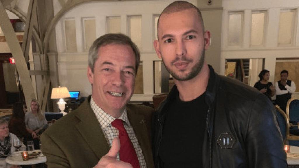 Andrew Tate junto a Nigel Farage