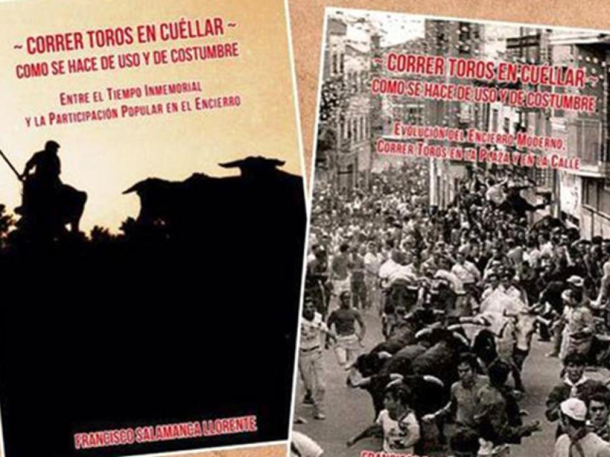 Portadas de los libros 'Correr toros en Cuéllar'