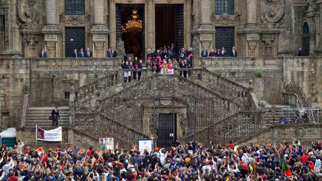 Imagen de la visita de Benedicto XVI a Santiago de Compostela en 2010.