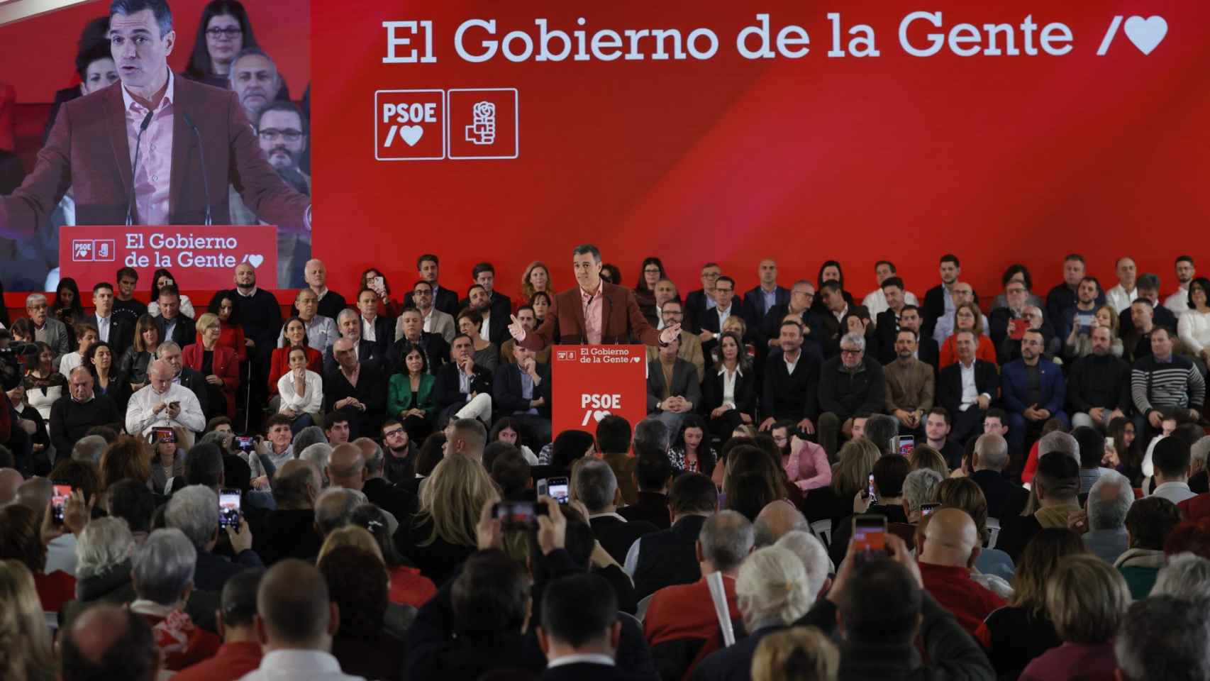 Pedro Sánchez, en un mítin electoral reciente.