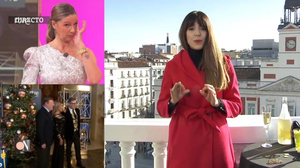 Anne Igartiburu no pudo contener las lágrimas al dar paso a una reportera que se encontraba en la Puerta del Sol.