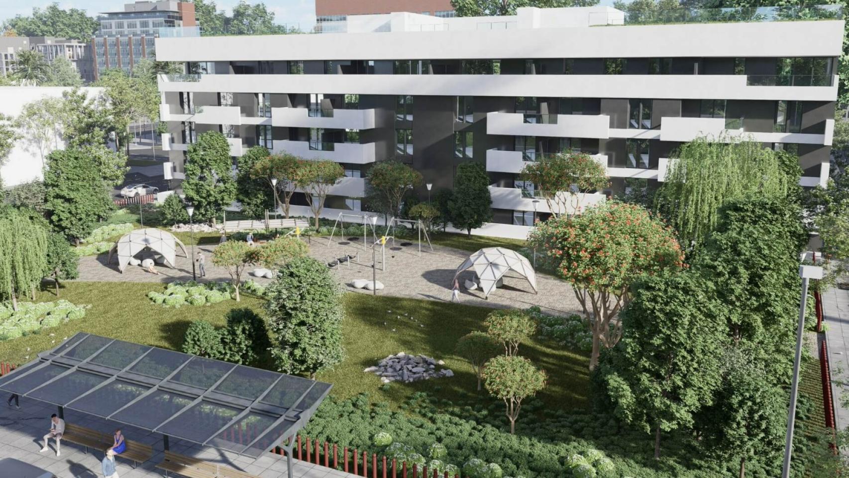 Infografía de la primera promoción de Lagoom Living en Distrito Zeta de Málaga.