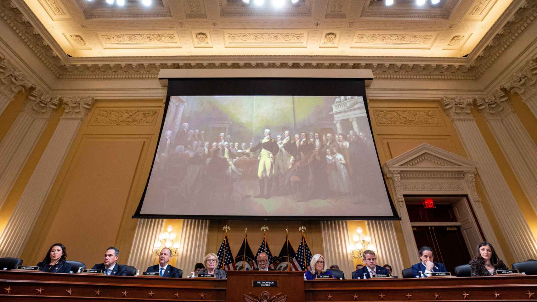 Audiencia pública del Comité Selecto de la Cámara de Representantes de EE. UU. para investigar el ataque del 6 de enero al Capitolio de EE. UU. en Washington.