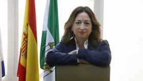La presidenta del PP de Málaga, Patricia Navarro, durante la entrevista con Europa Press.