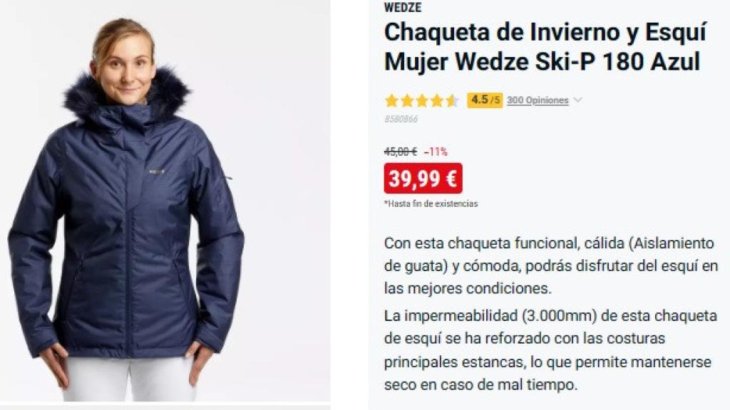 Chaqueta esquí mujer.