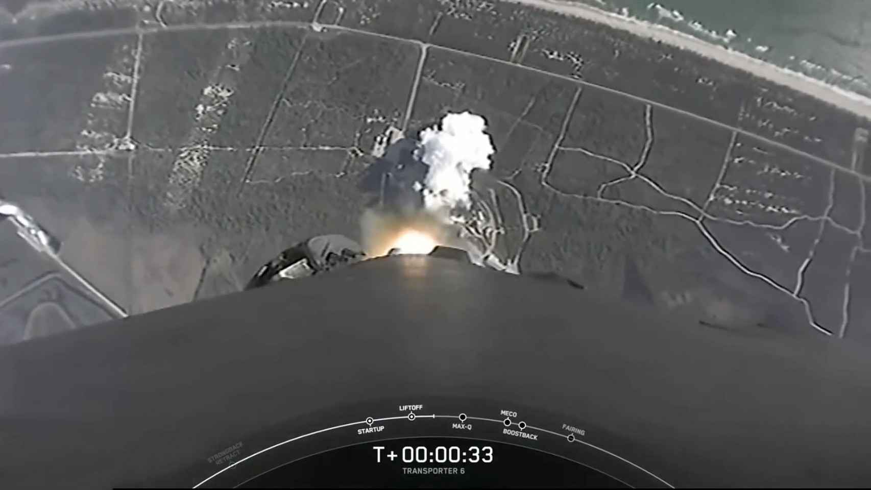 Vista del despegue desde el cohete.