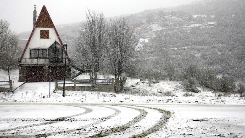 Imagen de archivo de una nevada en San Isidro