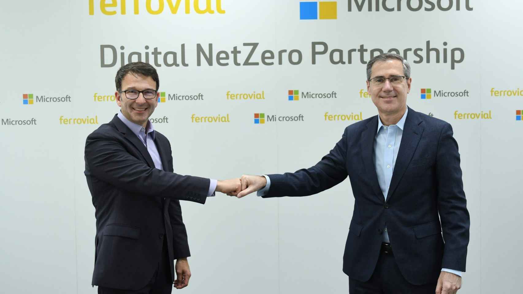 Ignacio Madridejos, consejero delegado de Ferrovial, y Judson Althoff, vicepresidente ejecutivo y director comercial de Microsoft Corporation.