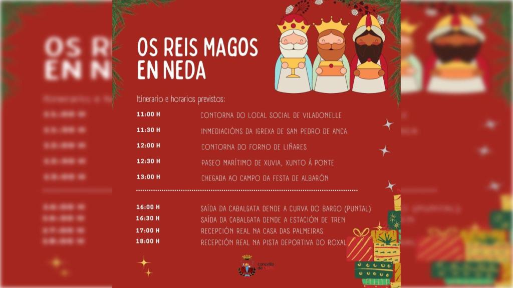 Así será la visita de los Reyes Magos a Neda (A Coruña)