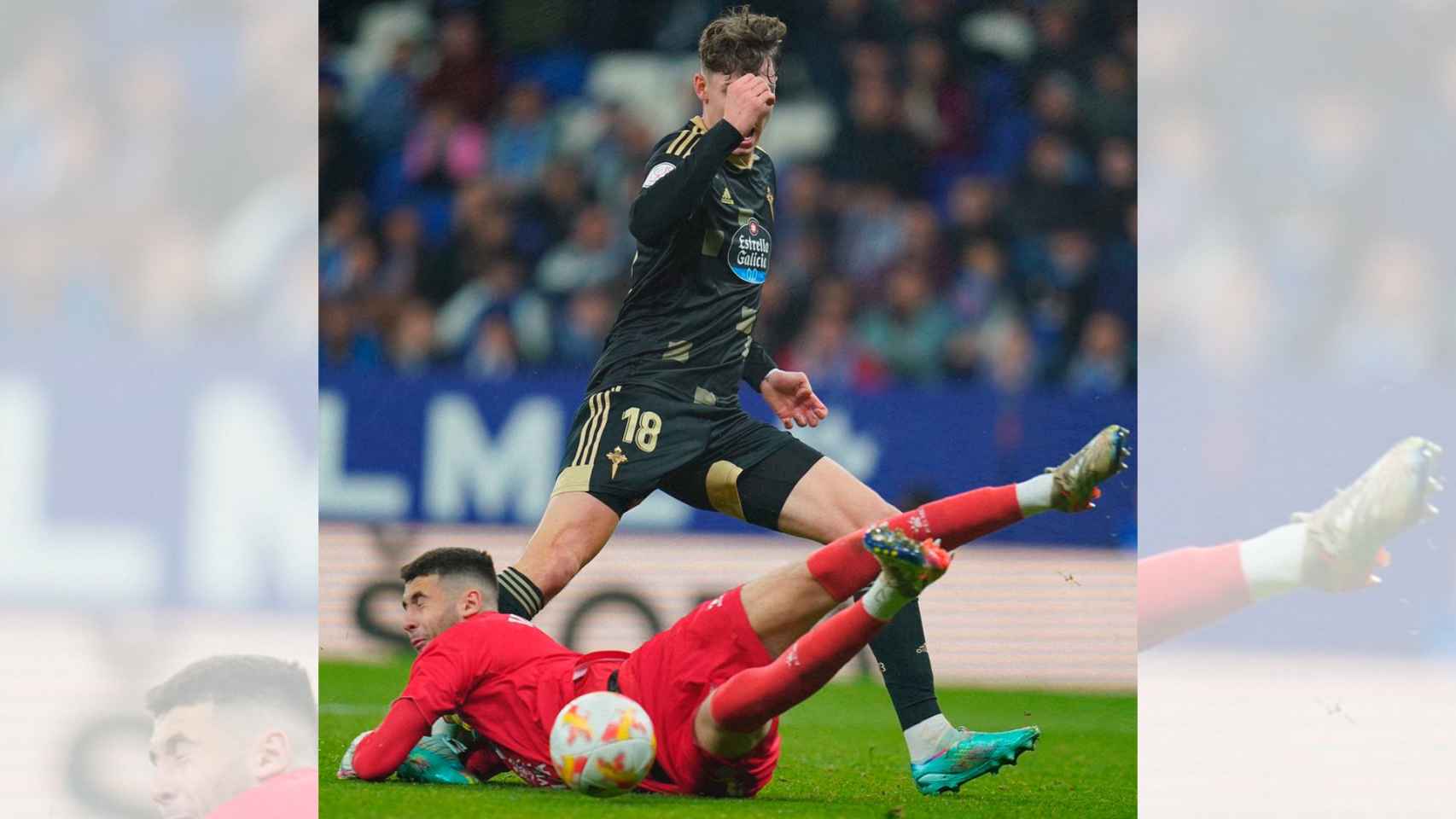 Partido de Copa del Rey entre el Celta y el Espanyol.