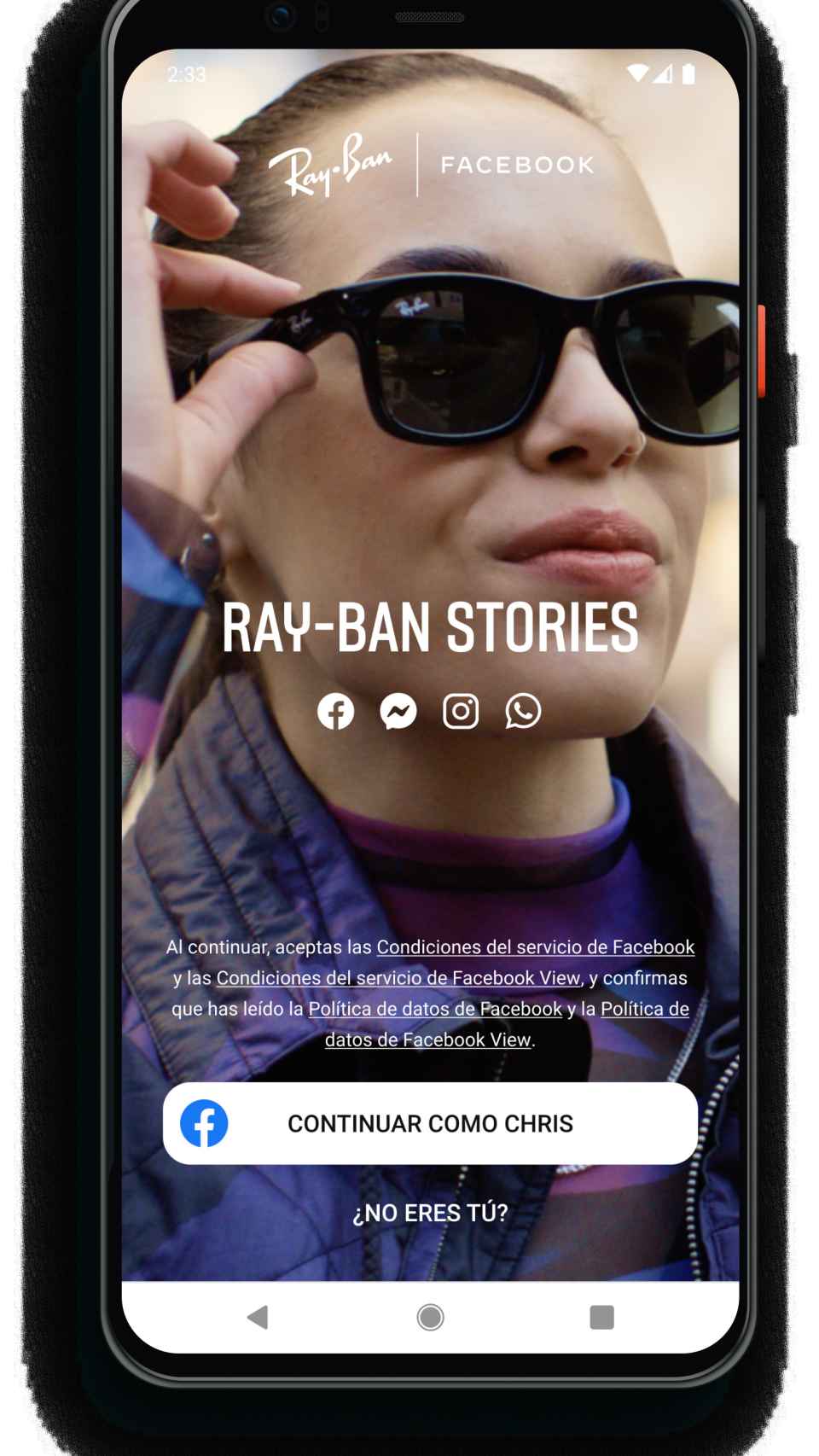 Apicación de las Ray-Ban Stories para Android.