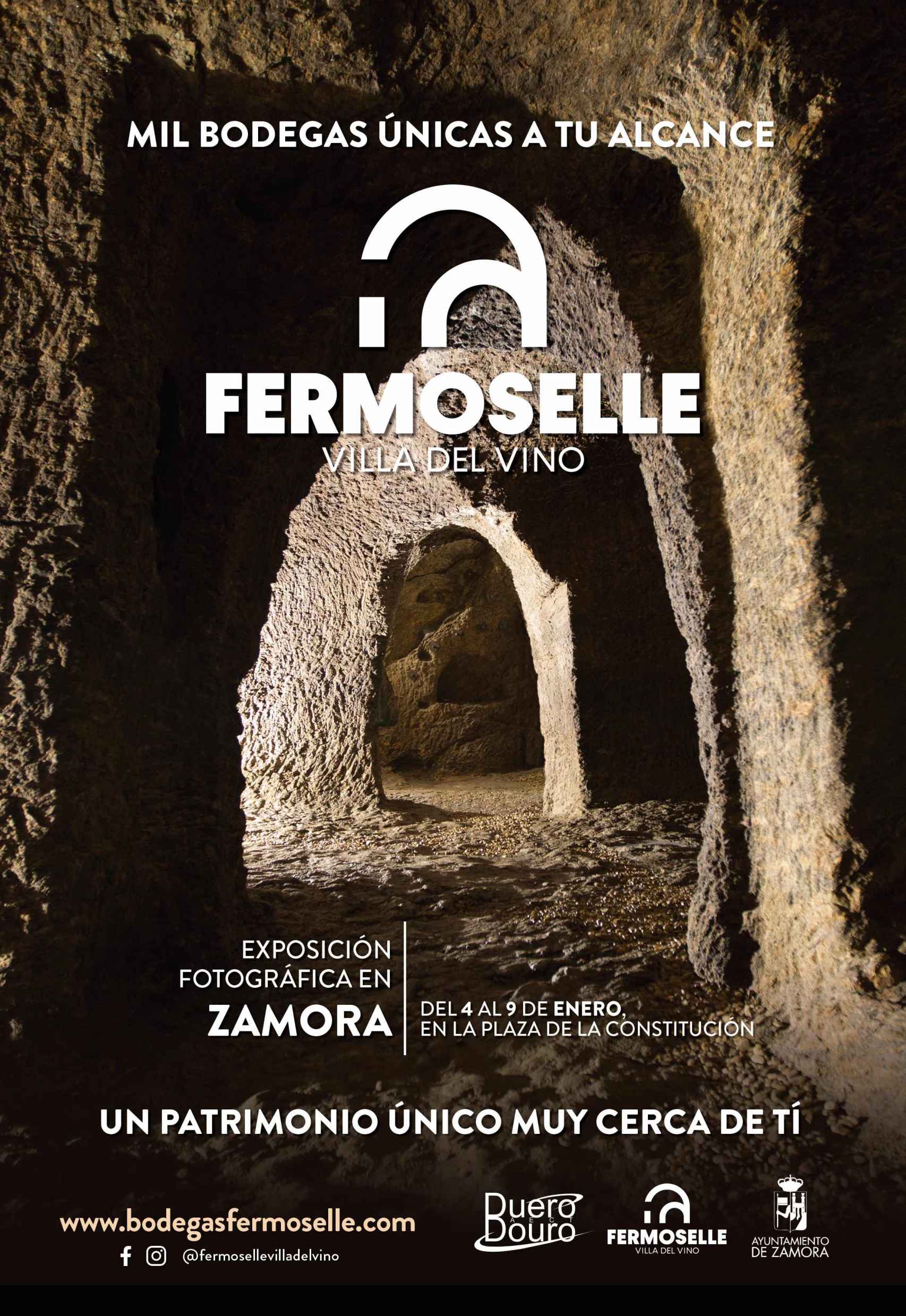 Cartel de la exposición en Zamora de las bodegas subterráneas de Fermoselle.