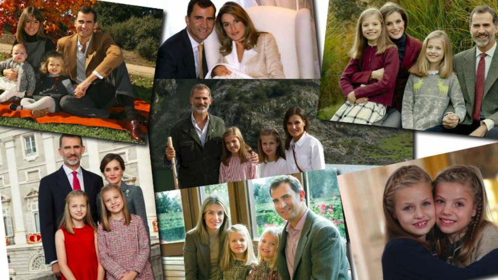 Así ha sido la evolución de las felicitaciones navideñas de los reyes, Felipe VI y Letizia, y sus hijas