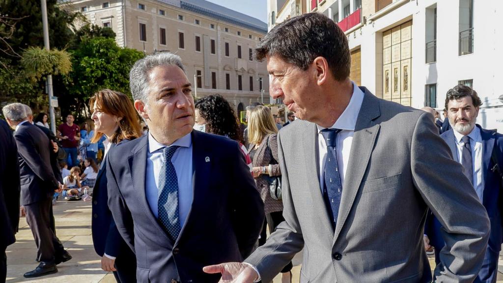 Elías Bendodo junto a Juan Marín, en abril de este año.