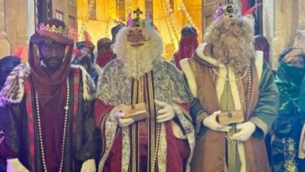 Los tres reyes magos de la localidad mallorquina, este 5 de enero.