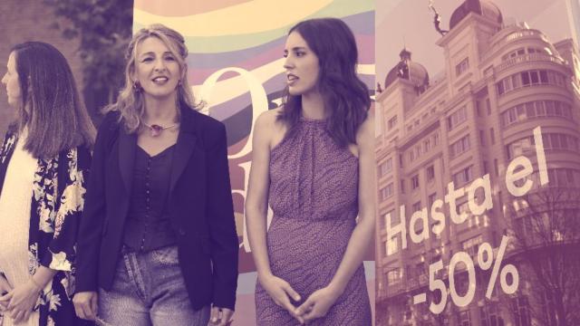 Ione Belarra, Yolanda Díaz e Irene Montero.